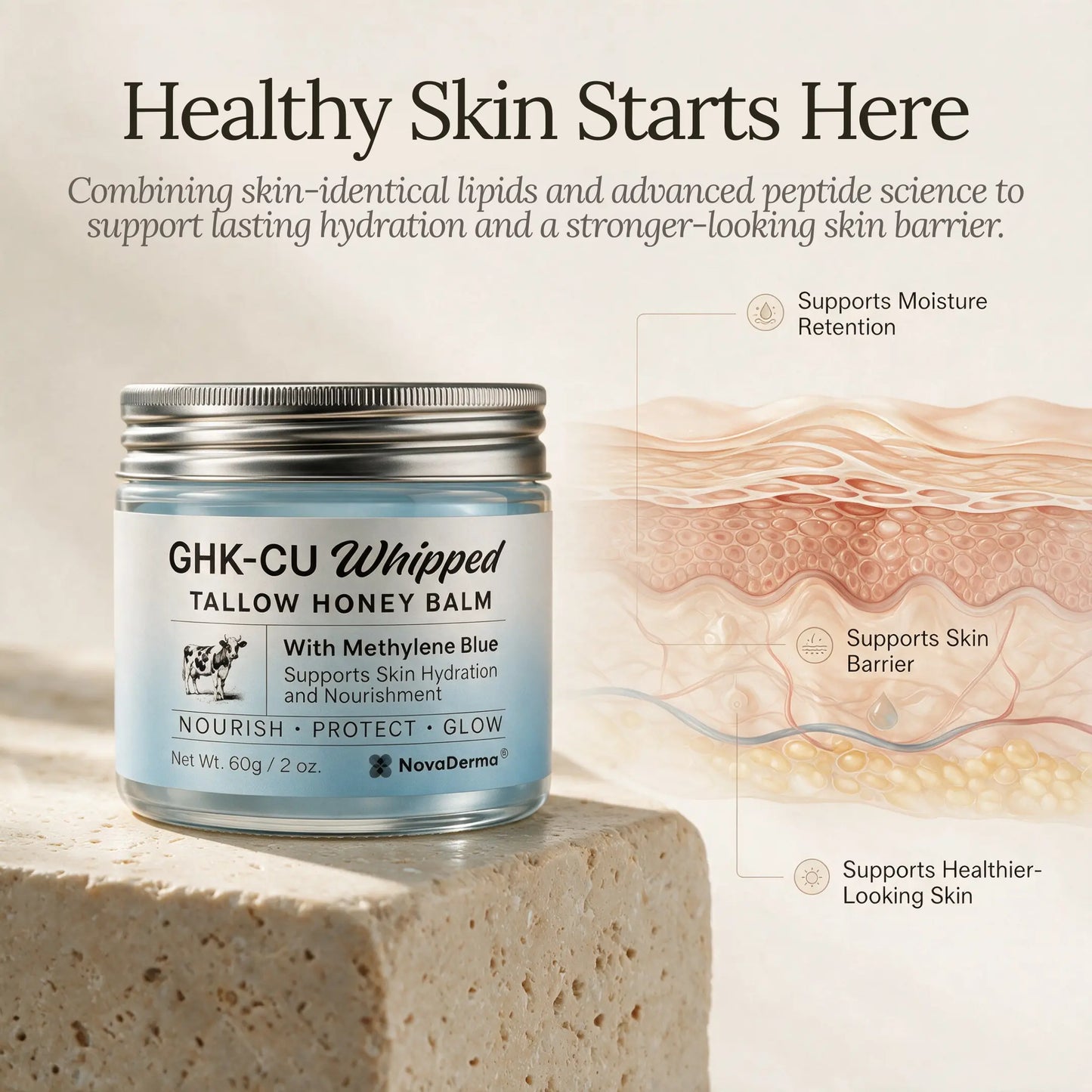 GHK-Cu Whipped Tallow Honey Balm